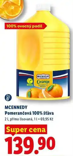 Lidl MCENNEDY Pomerančová 100% šťáva, 21 nabídka