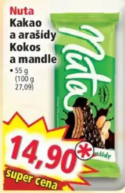 Norma Nuta Kakao a arašidy Kokos a mandle nabídka