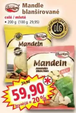 Norma Bakcer mandle blanšírované nabídka