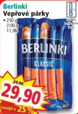Norma Berlinki vepřové párky nabídka