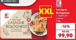 Kaufland K Classic Lasagne Bolognese s vepřovým masem nabídka