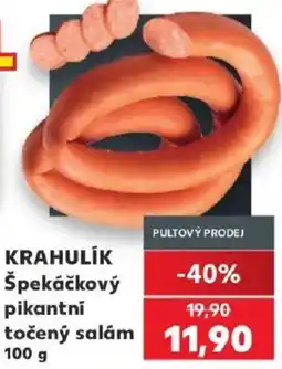 Kaufland Krahulík špekáčkový pikantní točený salám nabídka