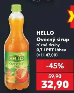 Kaufland Hello ovocný sirup nabídka