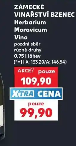 Kaufland Zámecké vinařství bzenec herbarium moravicum vino nabídka