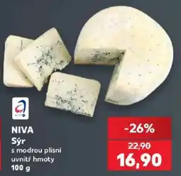 Kaufland Niva sýr s modrou plísní uvnitř hmoty nabídka