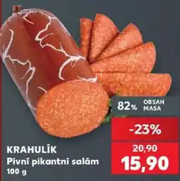 Kaufland Krahlík pivní pikantní salám nabídka