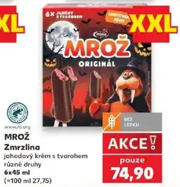 Kaufland Mrož zmrzlina jahodový krém s tvarohem různé druhy nabídka