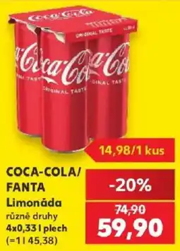 Kaufland Coca-Cola/Fanta Limonáda nabídka
