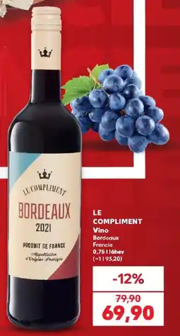 Kaufland Le Compliment Vino Bordeaux nabídka