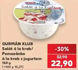 Kaufland Gurmán klub salát à la krab pomazánka à la krab s jogurtem nabídka