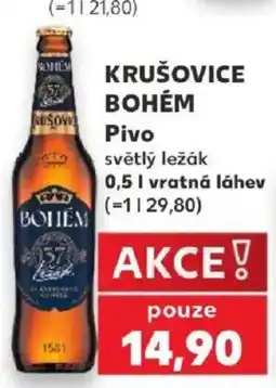 Kaufland Krušovice Bohém Pivo světlý ležák nabídka