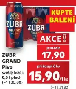 Kaufland Zubr grand pivo nabídka