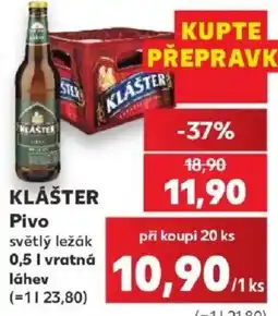Kaufland Klášter Pivo světlý ležák nabídka