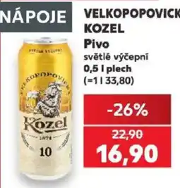Kaufland Kozel Pivo světlé výčepní nabídka