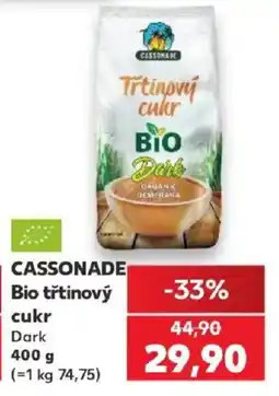 Kaufland Cassonade bio třtinový cukr dark nabídka