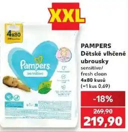 Kaufland Pampers dětské vlhčené ubrousky sensitive/fresh clean nabídka