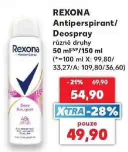 Kaufland Rexona Antiperspirant/Deospray nabídka