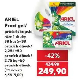 Kaufland Ariel prací gel/prášek/kapsle nabídka