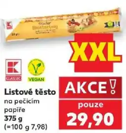Kaufland K-Classic listové těsto na pečícím papíře nabídka