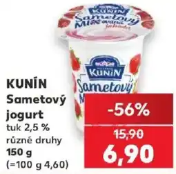Kaufland Kunin sametovy jogurt nabídka