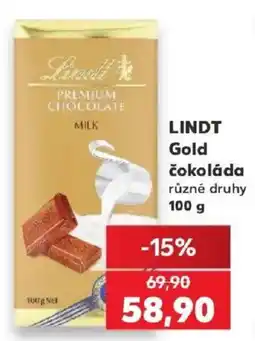 Kaufland Lindt Gold čokoláda nabídka