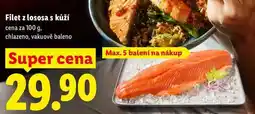 Lidl Filet z lososa s kůží, cena za 100 g nabídka