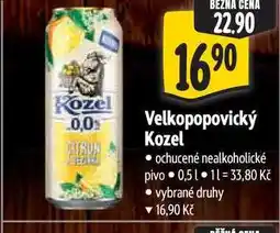 Albert Velkopopovický Kozel ochucené nealkoholické pivo nabídka