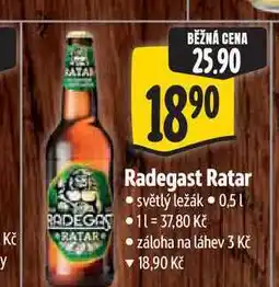 Albert Radegast Ratar světlý ležák nabídka