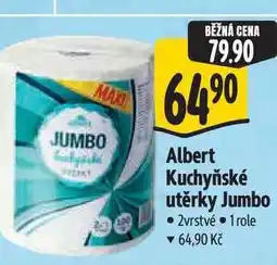Albert Albert Kuchyňské utěrky Jumbo 2vrstvé 1 role nabídka