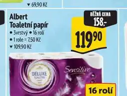 Albert Albert Toaletní papír 3vrstvý 16 rolí nabídka