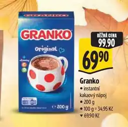 Albert Granko instantní kakaový nápoj nabídka