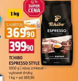 Terno TCHIBO ESPRESSO STYLE 1000 g káva zrnková vybrané druhy nabídka