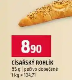 Terno CÍSAŘSKÝ ROHLÍK 85 g pečivo dopečené nabídka