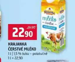 Terno KRAJANKA ČERSTVÉ MLÉKO 1l 1,5% tuku polotučné nabídka