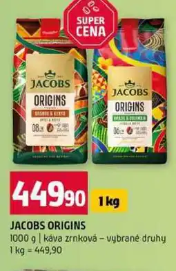 Terno JACOBS ORIGINS 1000 g káva zrnková vybrané druhy nabídka