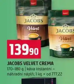 Terno JACOBS VELVET CREMA 170-180 g káva instantní náhradní náplň nabídka