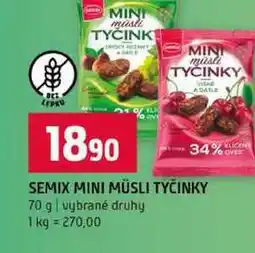Terno SEMIX MINI MÜSLI TYČINKY 70 g vybrané druhy nabídka