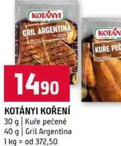Terno KOTÁNYI KOŘENÍ 30 g Kuře pečené 40 g Gril Argentina nabídka