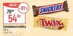Globus Snickers Twix čokoládové kuličky nabídka
