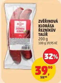 Penny Market Talíř zvěřinová klobása řezníkův nabídka