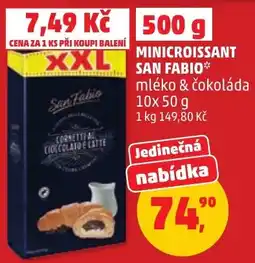 Penny Market San Fabio minicroissant mléko & čokoláda nabídka