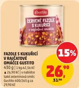 Penny Market Gustito červené fazole s kukuricí v rajčatové omáčce nabídka