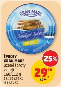 Penny Market Šproty gran mare uzené šproty v oleji nabídka