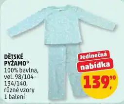 Penny Market Dětské pyžamo nabídka