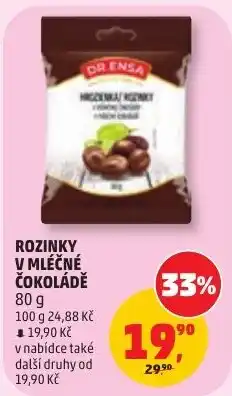 Penny Market Dr Ensa rozinky v mléčné čokoládě nabídka