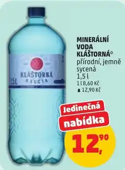 Penny Market Klaštorňa minerální voda přírodní, jemně sycená nabídka