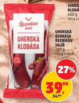 Penny Market Reznikův talíř uherská klobása nabídka