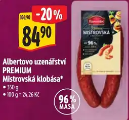Albert Albertovo uzenárství Mistrovská klobása nabídka