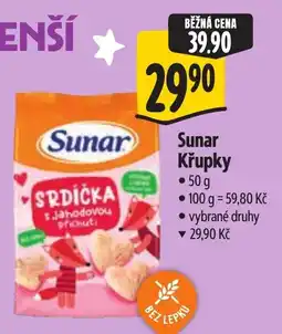 Albert Sunar křupky srdíčka s jahodovou příchutí nabídka