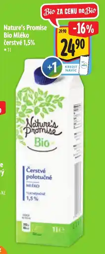 Albert Nature's Promise Bio čerstvé polotučné mléko nabídka